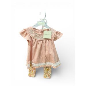 Baby Girl 3-Piece Outfit  – Pink Floral Cynthia Rowley – Size 9 Mo – NWT